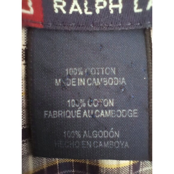 Chaps by Ralph Lauren Men's Shirt L Blue/White Plaid Long Sleeve Button Up - Picture 7 of 8